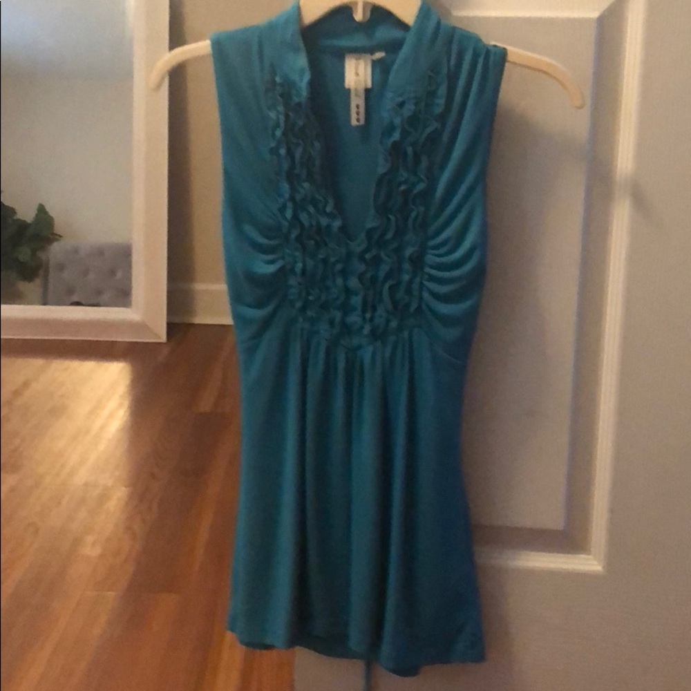 Blue sleeveless top